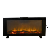 42 Inches Wall-Mounted Electronic Fireplace,10 Colors Backlight, CSA Certification, Black