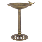 New Design Outdoor Garden Green  Patina finish Pedestal Bird Bath or Feeder