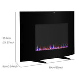 ZOKOP SF301-35 35" 1400W Cambrio Wall Hanging/Fireplace Single Color/Faux Wood/Remote Control Black