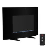 ZOKOP SF301-35 35" 1400W Cambrio Wall Hanging/Fireplace Single Color/Faux Wood/Remote Control Black