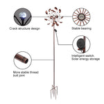 Solar Wind Spinner LED Lighting Glass Ball Kinetic Wind Dual Direction Decorative Lawn Wind Mill