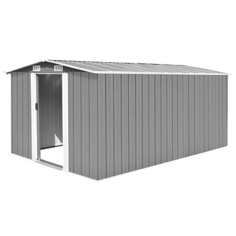 Garden Shed 101.2"x156.7"x70.1" Metal Gray