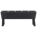 Garden Raised Bed with Legs, 5 Pots 46.4"x9.8"x19.7" Poly Rattan Black