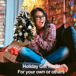 2ft Tabletop Artificial Mini Christmas Tree, Flocked Snow; Ornaments, Home & Office