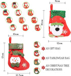 PCs Mini Christmas Stockings 3D Santa Snowman Reindeer Treat Bags Hanging Socks Tree Decorations