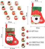 PCs Mini Christmas Stockings 3D Santa Snowman Reindeer Treat Bags Hanging Socks Tree Decorations