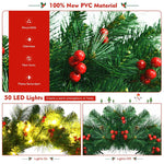 24" Pre-lit Artificial Spruce Christmas Wreath with berries