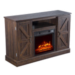 ZOKOP 47 Inch Brown Fireplace TV Cabinet 1400W Single Color/faux flame/Heating Wire/Remote Control