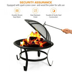 22 Inch Steel Outdoor Fire Pit Bowl grill With Wood Grate