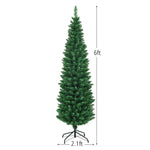 PVC Artificial Slim Pencil National Christmas Tree with Metal Stand