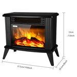 1500w Electric Fireplace Freestanding Heater 3D Realistic Flame Overheating Safety shut off