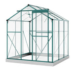 Upgraded Outdoor Patio 6.2ft Wx6.3ft D Greenhouse; Walk-in Polycarbonate, 2 Windows. Base; Aluminum Sliding Door Garden; Backyard