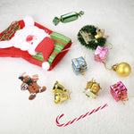 PCs Mini Christmas Stockings 3D Santa Snowman Reindeer Treat Bags Hanging Socks Tree Decorations