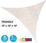 Sun Shade Sail Triangle UV Block Canopy for Patio Backyard Lawn Garden,10' x 10' x 10',Sand