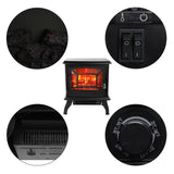 17inch 1400w Freestanding electric Fireplace, Color, Heating Wire,Rocker Flame,Switch Button,Temperature Control