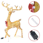 3-PCS LED Reindeer Family Christmas Outdoor Decoration, Battery, Plug; Ground Stakes