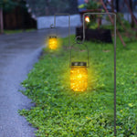 4 Pieces 32" to 62 Inch Adjustable Outdoor Garden Hooks, Hanging Jar Solar Light, 20 LED Decor