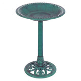 New Design Outdoor Garden Green  Patina finish Pedestal Bird Bath or Feeder