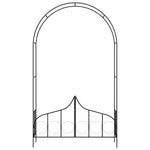 Garden Arch with Gate Black 54.3"x15.7"x93.7" Iron