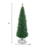 PVC Artificial Slim Pencil National Christmas Tree with Metal Stand