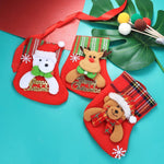 PCs Mini Christmas Stockings 3D Santa Snowman Reindeer Treat Bags Hanging Socks Tree Decorations