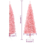 Slim Artificial Half Christmas Tree with Stand Pink 59.1"