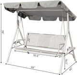 3 Person Patio Swing Seat with Drink Trays, Adjustable Canopy, Patio, Garden, Poolside, Balcony