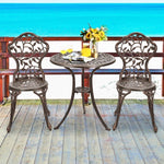 3 Pcs Cast Aluminum leaf anitque finish bronze Bistro Set