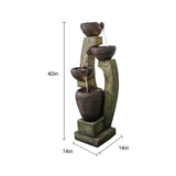 40inches Tall Modern Outdoor Fountain - Garden Fountain Contemporary Design for Garden, Patio Decor