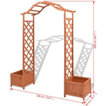 Trellis Rose Arch with Planters 70.9"x15.7"x80.7"