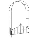 Garden Arch with Gate Black 54.3"x15.7"x93.7" Iron