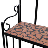 Plant Stand Display Terracotta Color Mosaic Pattern Shelves