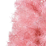 Slim Artificial Half Christmas Tree with Stand Pink 59.1"