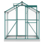 Garden Patio 6.2ft Wx4.3ft D Walk-in Polycarbonate Greenhouse, 2 Windows, Base Aluminum Sliding Door