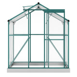 Garden Patio 6.2ft Wx4.3ft D Walk-in Polycarbonate Greenhouse, 2 Windows, Base Aluminum Sliding Door