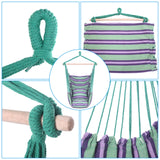 Free shipping Distinctive Cotton Stripe Canvas Hanging Rope Chair with Pillows Green