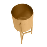 22; 18 Round Indoor Planter; Iron Stand; Set of 2; Champagne Gold; DunaWest