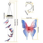 Solar LED Butterfly Wind Chimes Color Changing String Light Patio Garden Decor