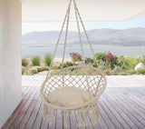 Tassel Cotton Hanging Rope Hammock Chair Swing Round Indoor Outdoor Porch Home Garden Patio