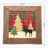 1Pcs Christmas Pillowcase Elk Tree Printing Decoration Square Sofa Pillow Cover