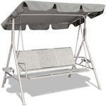 3 Person Patio Swing Seat with Drink Trays, Adjustable Canopy, Patio, Garden, Poolside, Balcony