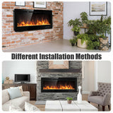 50 Inch Recessed Electric Insert Wall Mounted Fireplace with Adjustable Brightness