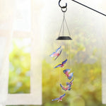 Solar LED Butterfly Wind Chimes Color Changing String Light Patio Garden Decor