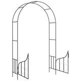 Garden Arch with Gate Black 54.3"x15.7"x93.7" Iron