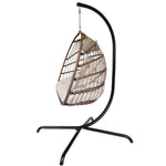 Swing Egg Chair, Stand, Indoor Outdoor Wicker Rattan Patio Basket Hanging Chair, C Type bracket ; cushion pillow;
