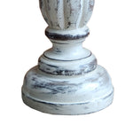 Handmade Wooden Candle Holder with Pillar Base Support, Distressed White, Set of 3