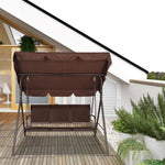 170*110*152cm With Canopy Teslin Cushion 250kg Load-Bearing Iron patio Swing