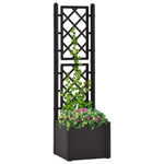 Garden Raised Bed with Trellis and Self Watering System Anthracite planter box