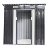 4 x 6 Ft Outdoor Metal Shed Tool Storage Sliding Door Vents Backyard Garden Patio Weatherproof