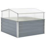 Garden Plant Greenhouse 39.4"x39.4"x33.5" Galvanised Steel Gray cold frame